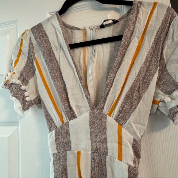 Striped V-Neck Ruffle Dress - Picture 3 of 4